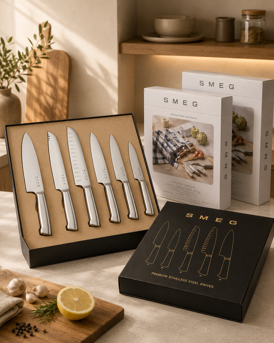 طقم سكاكين SMEG الإيطالي — 6 قطع