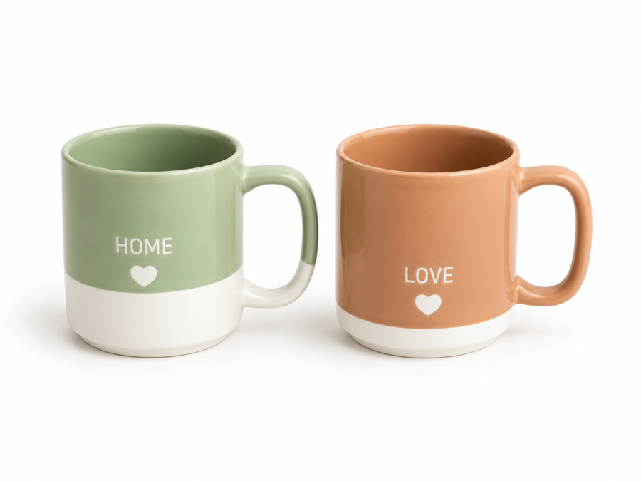 مج سيراميك تو تون بكلمة وقلب — Home & Love